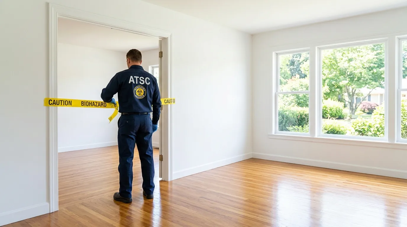 Certified biohazard cleanup crew performing Crime Scene Cleanup in Lake Arrowhead